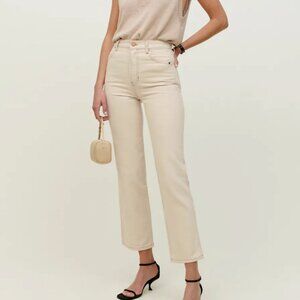 Reformation Cowboy High Rise Straight Jeans Almond - Size 26